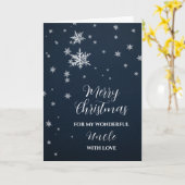 Carte Joyeux Noël à l'oncle de neige moderne (Fleur jaune)