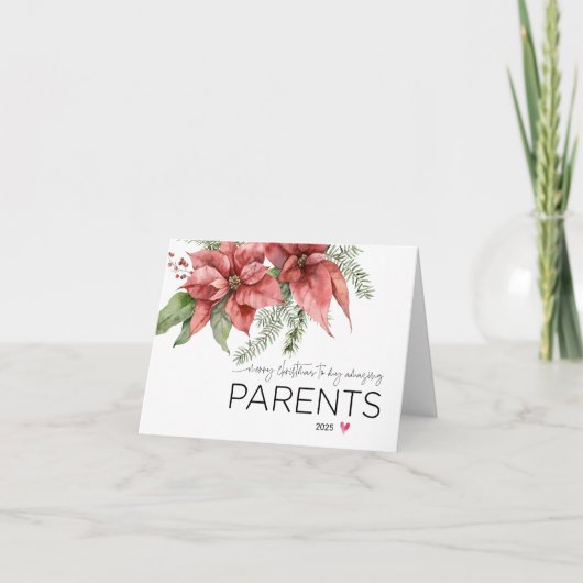 Carte Joyeux Noël à mes parents mignonne Maman & Papa No (Devant)