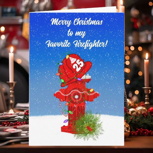 Carte Joyeux Noël à mon pompier préféré