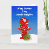 Carte Joyeux Noël à mon pompier préféré (Devant)