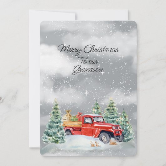 Carte Joyeux Noël À Notre Petit-Fils (Devant)