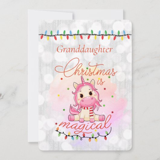 Carte Joyeux Noël À Notre Petite-fille (Devant)