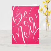 Carte Joyeux Noël à Script moderne - Soyez Joyeux (Fleur jaune)