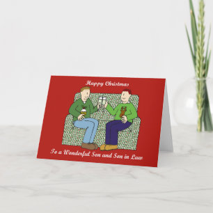 Carte Joyeux Noël à son fils et à son beau-fils