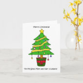 Carte Joyeux Noël à Step Maman et son mari (Fleur jaune)