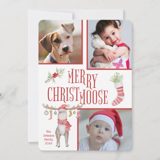 Carte Joyeux Noël à trois photos (Devant)