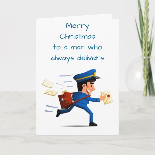 CARTE *JOYEUX NOËL* À UN HOMME QUI TOUJOURS LIVRE (Devant)