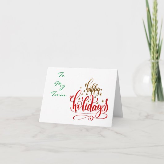 CARTE JOYEUX NOËL À UNE "JUMELLE" SPÉCIALE (Devant)