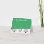 Carte Joyeux Noël à une religieuse verte (Devant)