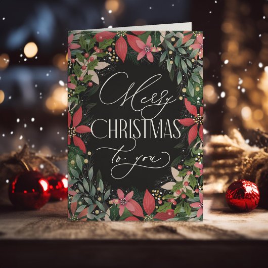 Carte Joyeux Noël à vous Classic Poinsettia