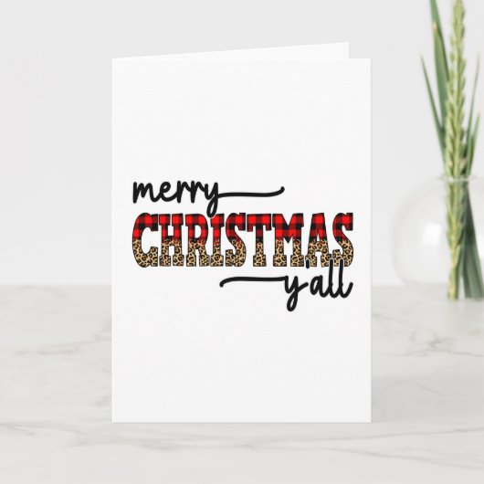 Carte Joyeux Noël à vous tous Léopard (Devant)