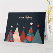 Carte Joyeux Noël abstrait pin xmas design (Fleur jaune)