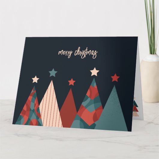 Carte Joyeux Noël abstrait pin xmas design (Devant)