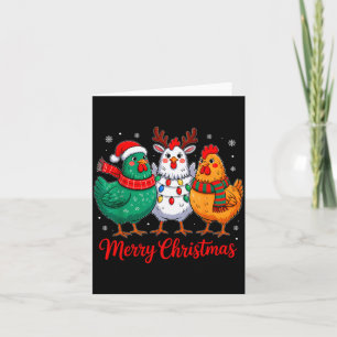 Carte Joyeux Noël Agriculteur de poulets Animal Père Noë