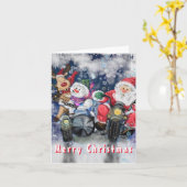 Carte Joyeux Noël amis Funny Christmas Card (Fleur jaune)