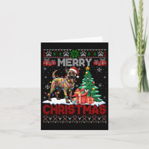 Carte Joyeux Noël Amoureux des chiens Malinois Belge Ugl