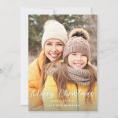 Carte Joyeux Noël amusant Script photo verticale (Devant)