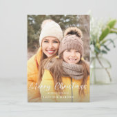 Carte Joyeux Noël amusant Script photo verticale (Debout devant)