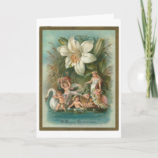 Carte Joyeux Noël, Anges et Fées, Victorien (Devant)