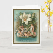 Carte Joyeux Noël, Anges et Fées, Victorien (Fleur jaune)