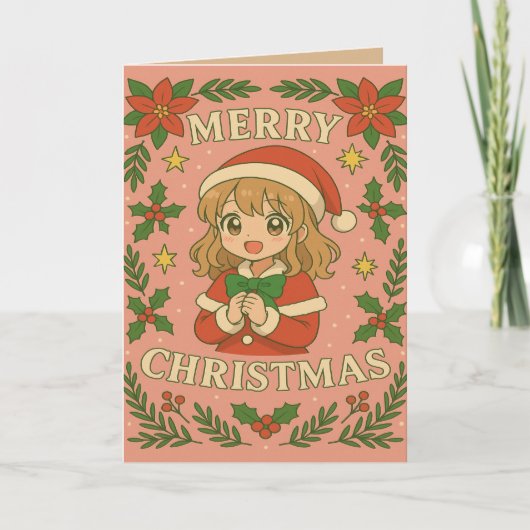 Carte Joyeux Noël Anime thème (Devant)