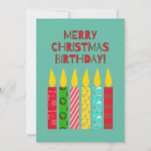 Carte Joyeux Noël Anniversaire Bougies colorées (Devant)