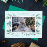 Carte Joyeux Noël aquarelle Botanique Fête Photo<br><div class="desc">Utilisez ces cartes de Noël couleur aquarelle avec votre photo personnalisée,  nom et message de vacances personnalisé pour souhaiter un Joyeux Noël à vos amis et votre famille.</div>
