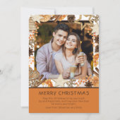 Carte Joyeux Noël aquarelle hiver Floral photo (Devant)