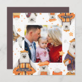Carte Joyeux Noël aquarelle mignonne Ours Polaire Photo (Devant / Derrière)