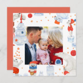 Carte Joyeux Noël aquarelle mignonne Ours Polaire Photo (Devant / Derrière)