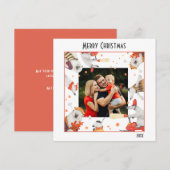 Carte Joyeux Noël aquarelle mignonne Ours Polaire Photo (Devant / Derrière)