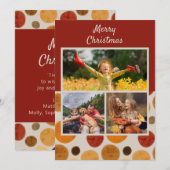 Carte Joyeux Noël Aquarelle moderne Abstrait 3 Photo (Devant / Derrière)