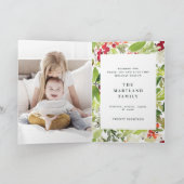 Carte Joyeux Noël aquarelle photo florale (Intérieur)