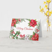 Carte Joyeux Noël Aquarelle Poinsettia Fleurs (Fleur jaune)