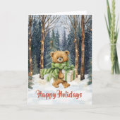 Carte Joyeux Noël aquarelle stylé (Devant)