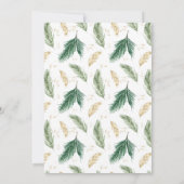 Carte Joyeux Noël aquarelle verdure or rouge saint (Dos)