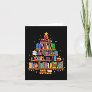 Carte Joyeux Noël Arbre de lecture Livres Lover Biblioth