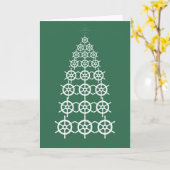 Carte Joyeux Noël - Arbre de Noël Ancre (vert) (Fleur jaune)