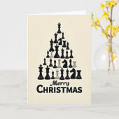 Carte Joyeux Noël Arbre d'Échecs (Fleur jaune)