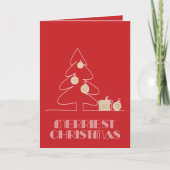 Carte Joyeux Noël Arbre Rouge (Devant)