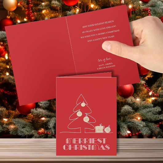 Carte Joyeux Noël Arbre Rouge