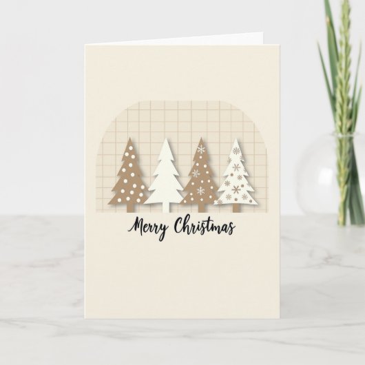 Carte Joyeux Noël Arbres (Devant)