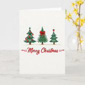 Carte Joyeux Noël Arbres (Fleur jaune)