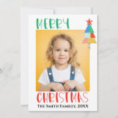 Carte Joyeux Noël Arbres de Noël Patchwork Modernes (Devant)