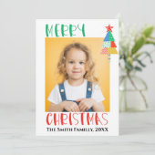 Carte Joyeux Noël Arbres de Noël Patchwork Modernes (Debout devant)