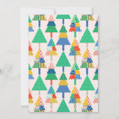 Carte Joyeux Noël Arbres de Noël Patchwork Modernes (Dos)