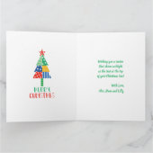 Carte Joyeux Noël Arbres de Noël Patchwork Modernes (Intérieur)