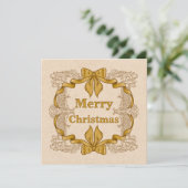 Carte Joyeux Noël Arc Doré Vintage (Debout devant)