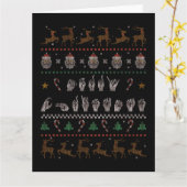 Carte Joyeux Noël - ASL American Sign Language II (Fleur jaune)