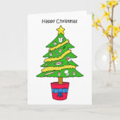 Carte Joyeux Noël au chef Baker Cook Cartoon Tree (Fleur jaune)